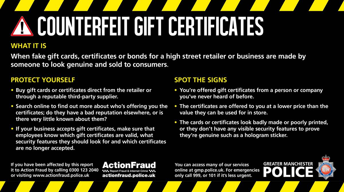 Counterfeit Gift Vouchers 